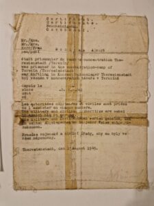 Albert Schloß 16 Schloss Entlassungsschein